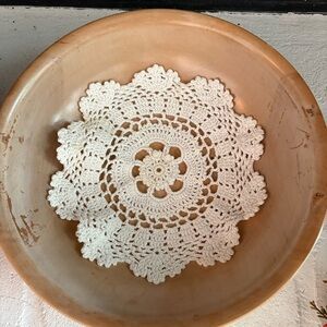 Vintage Amthor Imports JAPAN Wooden Farmhouse Cottage Kitchen Countertop Bowl